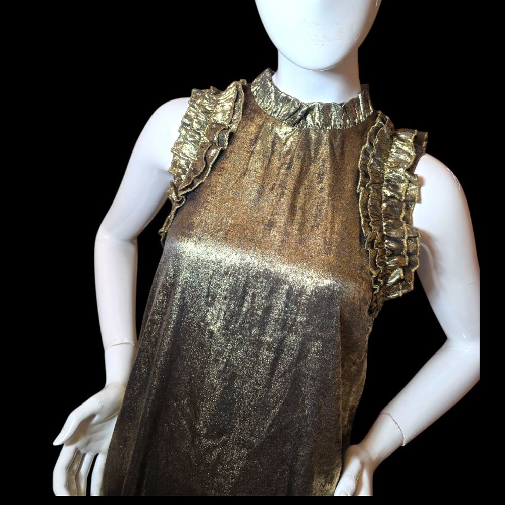 Gold TCEC High Neck Mini Dress sz S
